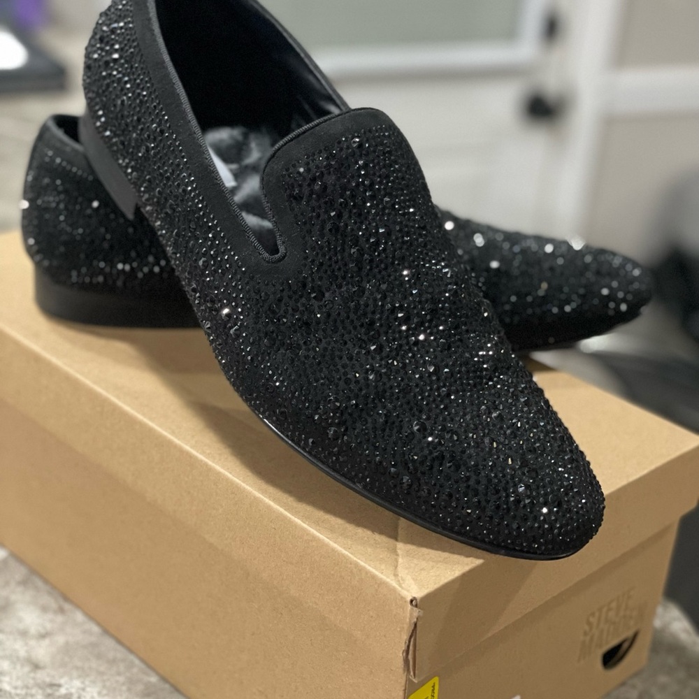 Steve Madden Sparkling Black Men's Slip-Ons